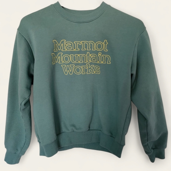 Marmot Tops - Marmot Mountain Works Crewneck Sweatshirt Women’s Small Green Pullover Fleece